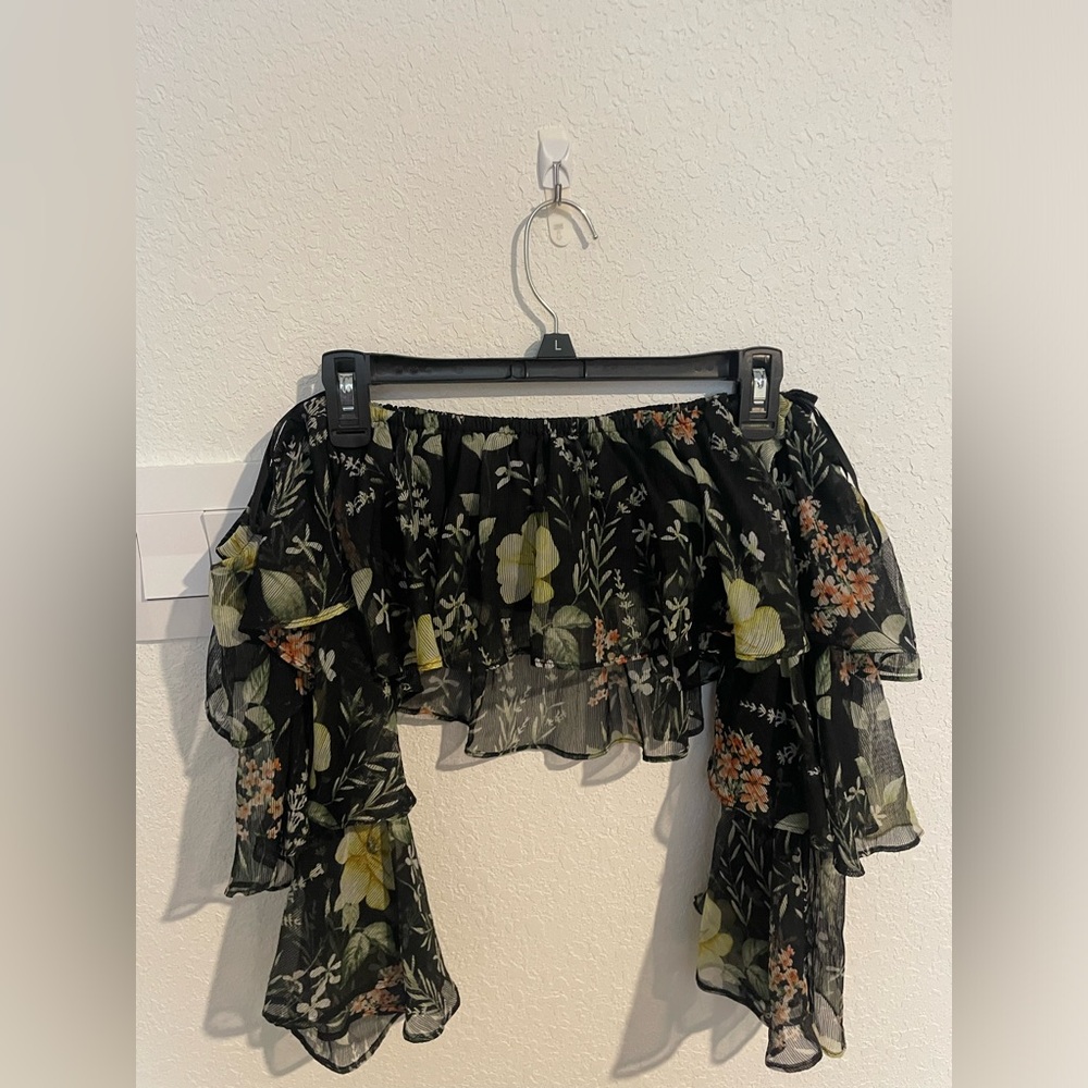 Off the shoulder floral blouse